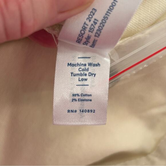 Marine Layer Bridget Raw Edge Cream Full Length Pants Size 14 - Picture 7 of 10